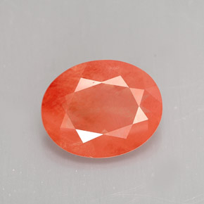 2.47캐럿 천연 허니 레드 안데신 라브라도라이트, 타원형 컷, 11×8.8 mm, VVS