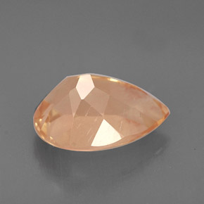2.68캐럿 천연 허니 오렌지 안데신 라브라도라이트, 배 모양, 11.1×8.1 mm, VS
