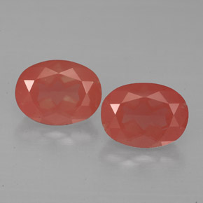 캐럿 천연 허니 레드 안데신 라브라도라이트 보석, 타원형 컷, 8.2×6.2 mm, VS