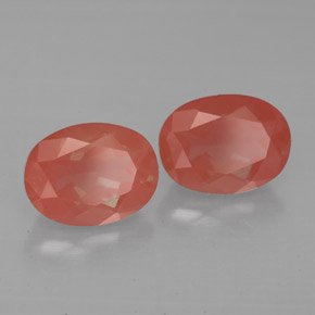 캐럿 천연 허니 레드 안데신 라브라도라이트 보석, 타원형 컷, 8.2×6.2 mm, VS