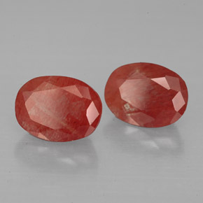 캐럿 천연 허니 레드 안데신 라브라도라이트 보석, 타원형 컷, 8.3×6.3 mm, VS