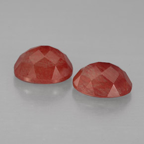 캐럿 천연 허니 레드 안데신 라브라도라이트 보석, 타원형 컷, 8.3×6.3 mm, VS