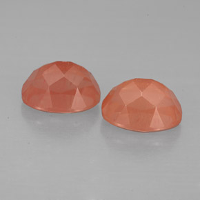 캐럿 천연 허니 레드 안데신 라브라도라이트 보석, 타원형 컷, 8.2×6.1 mm, VS