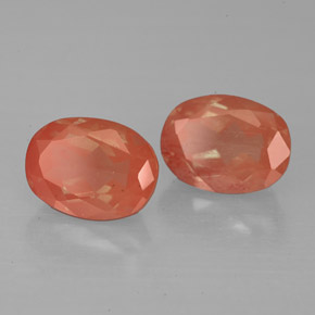 캐럿 천연 허니 레드 안데신 래브라도라이트 보석, 타원형 컷, VS