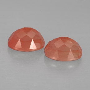 캐럿 천연 허니 레드 안데신 래브라도라이트 보석, 타원형 컷, VS