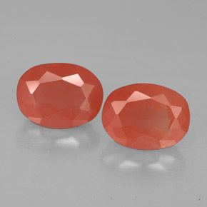 캐럿 천연 허니 레드 안데신 라브라도라이트 보석, 타원형 컷, 8.3×6.2 mm, VS