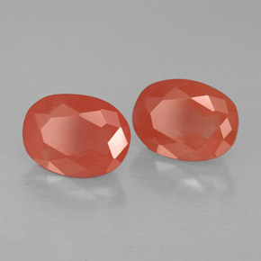 캐럿 천연 허니 레드 안데신 라브라도라이트 보석, 타원형 컷, 8.3×6.2 mm, VS