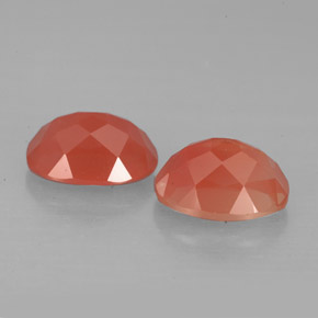 캐럿 천연 허니 레드 안데신 라브라도라이트 보석, 타원형 컷, 8.3×6.2 mm, VS