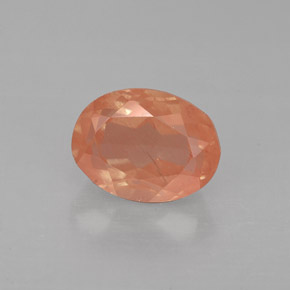 1.49캐럿 천연 허니 레드 안데신 라브라도라이트, 타원형 컷, 8.1×6.2 mm, VS