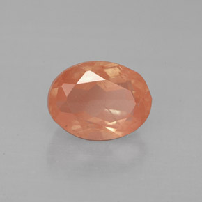 1.49캐럿 천연 허니 레드 안데신 라브라도라이트, 타원형 컷, 8.1×6.2 mm, VS