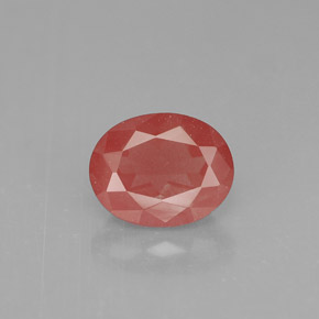 1.35캐럿 천연 허니 레드 안데신 라브라도라이트, 타원형 컷, 8×6.3 mm, VS