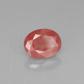 1.35캐럿 천연 허니 레드 안데신 라브라도라이트, 타원형 컷, 8×6.3 mm, VS
