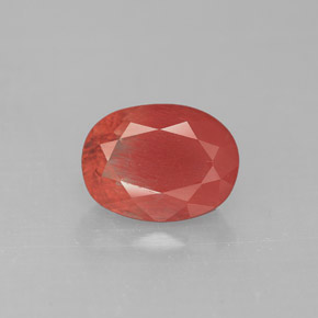 1.40캐럿 천연 허니 레드 안데신 라브라도라이트, 타원형 컷, 8.4×6.3 mm, VS