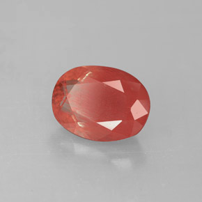 1.40캐럿 천연 허니 레드 안데신 라브라도라이트, 타원형 컷, 8.4×6.3 mm, VS