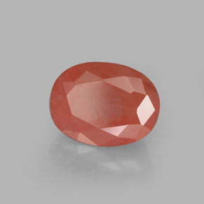 1.40캐럿 천연 허니 레드 안데신 라브라도라이트, 타원형 컷, 8.3×6.3 mm, VS