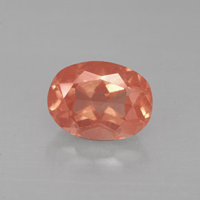 1.40캐럿 천연 허니 레드 안데신 라브라도라이트, 타원형 컷, 8.2×6.2 mm, VS