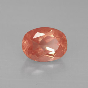 1.40캐럿 천연 허니 레드 안데신 라브라도라이트, 타원형 컷, 8.2×6.2 mm, VS