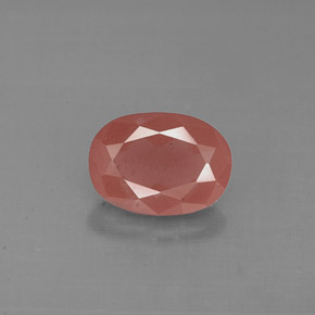 0.85캐럿 천연 허니 레드 안데신 라브라도라이트, 타원형 컷, 7.4×5.3 mm, VS