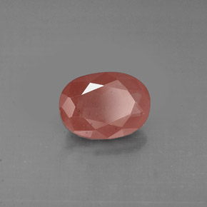 0.85캐럿 천연 허니 레드 안데신 라브라도라이트, 타원형 컷, 7.4×5.3 mm, VS
