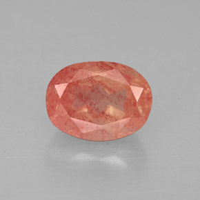 1.50캐럿 천연 허니 레드 안데신 라브라도라이트, 타원형 컷, 8.2×6.1 mm, VS
