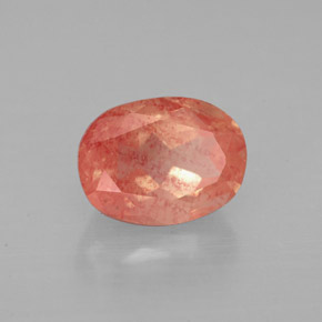 1.50캐럿 천연 허니 레드 안데신 라브라도라이트, 타원형 컷, 8.2×6.1 mm, VS