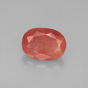 1.31캐럿 천연 허니 레드 안데신 래브라도라이트, 타원형 컷, VS