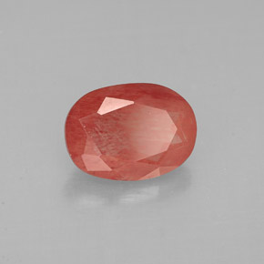 1.31캐럿 천연 허니 레드 안데신 래브라도라이트, 타원형 컷, VS