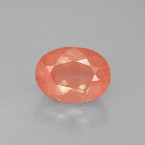 1.96캐럿 천연 허니 레드 안데신 라브라도라이트, 타원형 컷, 9.1×7 mm, VS