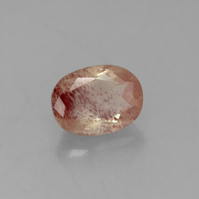 1.36캐럿 천연 허니 레드 안데신 라브라도라이트, 투명한, 8.3×6.2 mm, 투명/반투명