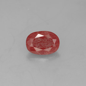 0.82캐럿 천연 허니 레드 안데신 라브라도라이트, 투명한, 7.4×5.3 mm, 투명/반투명