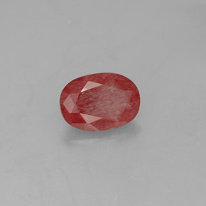0.82캐럿 천연 허니 레드 안데신 라브라도라이트, 투명한, 7.4×5.3 mm, 투명/반투명