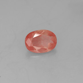 0.79캐럿 천연 허니 레드 안데신 라브라도라이트, 투명한, 7.4×5.3 mm, 투명/반투명