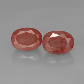 캐럿 천연 허니 레드 안데신 라브라도라이트 보석, 타원형 컷, 8.3×6.2 mm, 투명한
