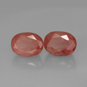 캐럿 천연 허니 레드 안데신 라브라도라이트 보석, 타원형 컷, 8.3×6.2 mm, 투명한