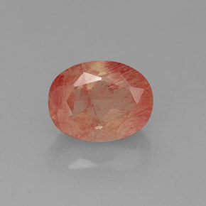 2.07캐럿 천연 허니 레드 안데신 래브라도라이트, 투명한, 투명/반투명