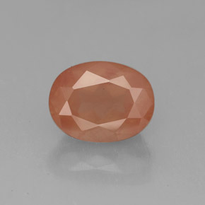 2.05캐럿 천연 허니 레드 안데신 라브라도라이트, 타원형 컷, 9.2×7.1 mm, 투명한
