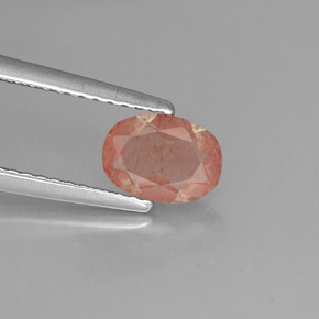 0.68캐럿 천연 허니 레드 안데신 라브라도라이트, 투명한, 7.2×5.2 mm, 투명/반투명