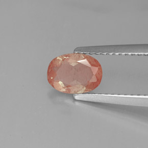 0.68캐럿 천연 허니 레드 안데신 라브라도라이트, 투명한, 7.2×5.2 mm, 투명/반투명