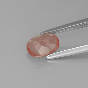 0.68캐럿 천연 허니 레드 안데신 라브라도라이트, 투명한, 7.2×5.2 mm, 투명/반투명