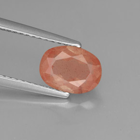 1.30캐럿 천연 허니 레드 안데신 라브라도라이트, 투명한, 8.3×6.2 mm, 투명/반투명