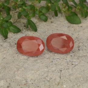 1.92캐럿 천연 허니 레드 안데신 래브라도라이트 보석, 타원형 컷, 투명한