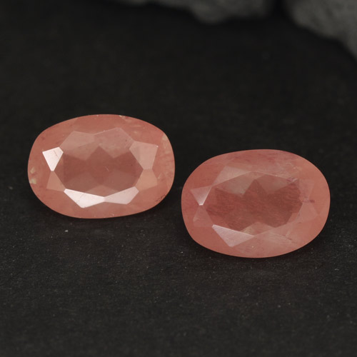 1.91캐럿 천연 옅은 붉은 오렌지 안데신 라브라도라이트 보석, 타원형 컷, 7.4×5.4 mm, VVS-VS