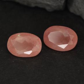 1.91캐럿 천연 옅은 붉은 오렌지 안데신 라브라도라이트 보석, 타원형 컷, 7.4×5.4 mm, VVS-VS