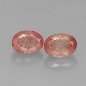 캐럿 천연 허니 레드 안데신 라브라도라이트 보석, 투명한, 7×5.2 mm, 투명/반투명