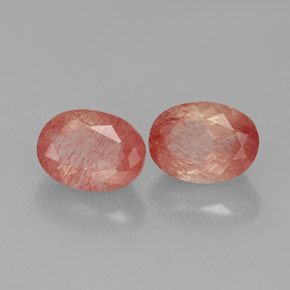 캐럿 천연 허니 레드 안데신 라브라도라이트 보석, 투명한, 7×5.2 mm, 투명/반투명