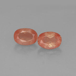 캐럿 천연 허니 레드 안데신 라브라도라이트 보석, 투명한, 7.1×5.2 mm, 투명/반투명