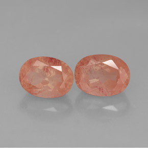 캐럿 천연 허니 레드 안데신 래브라도라이트 보석, 타원형 컷, 투명한