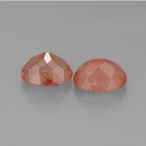 캐럿 천연 허니 레드 안데신 래브라도라이트 보석, 타원형 컷, 투명한