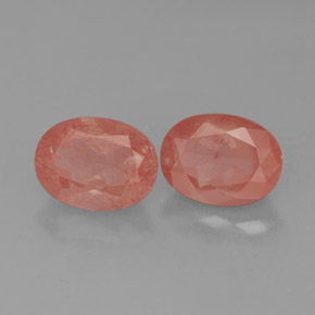 캐럿 천연 허니 레드 안데신 래브라도라이트 보석, 타원형 컷, 투명한