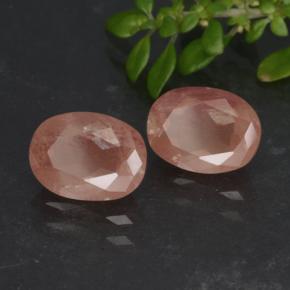 2.52캐럿 천연 허니 레드 안데신 라브라도라이트 보석, 타원형 컷, 8.2×6.1 mm, 투명한